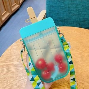 10 Oz (300ML)Cute Water Bottles with Straws, Creative Kawaii Popsicle Cups